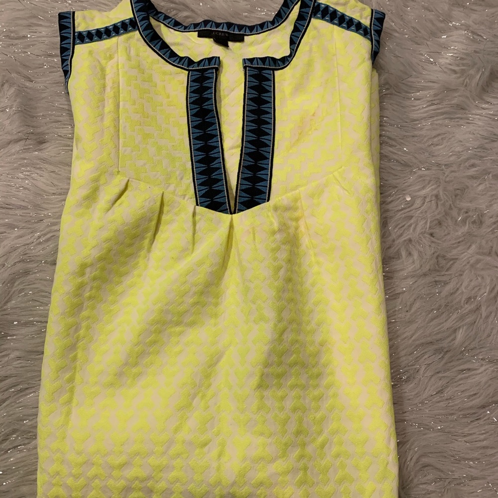 JCrew Yellow Blue Geo Arrow Print Neon Tunic